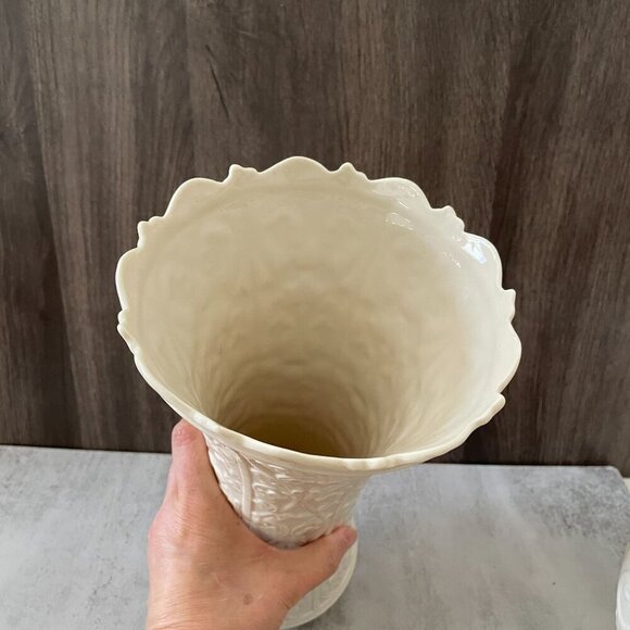 Lenox Vintage Wentworth 11" Vase Scalloped Rim Scroll Vines Flared Embossed - Picture 9 of 9